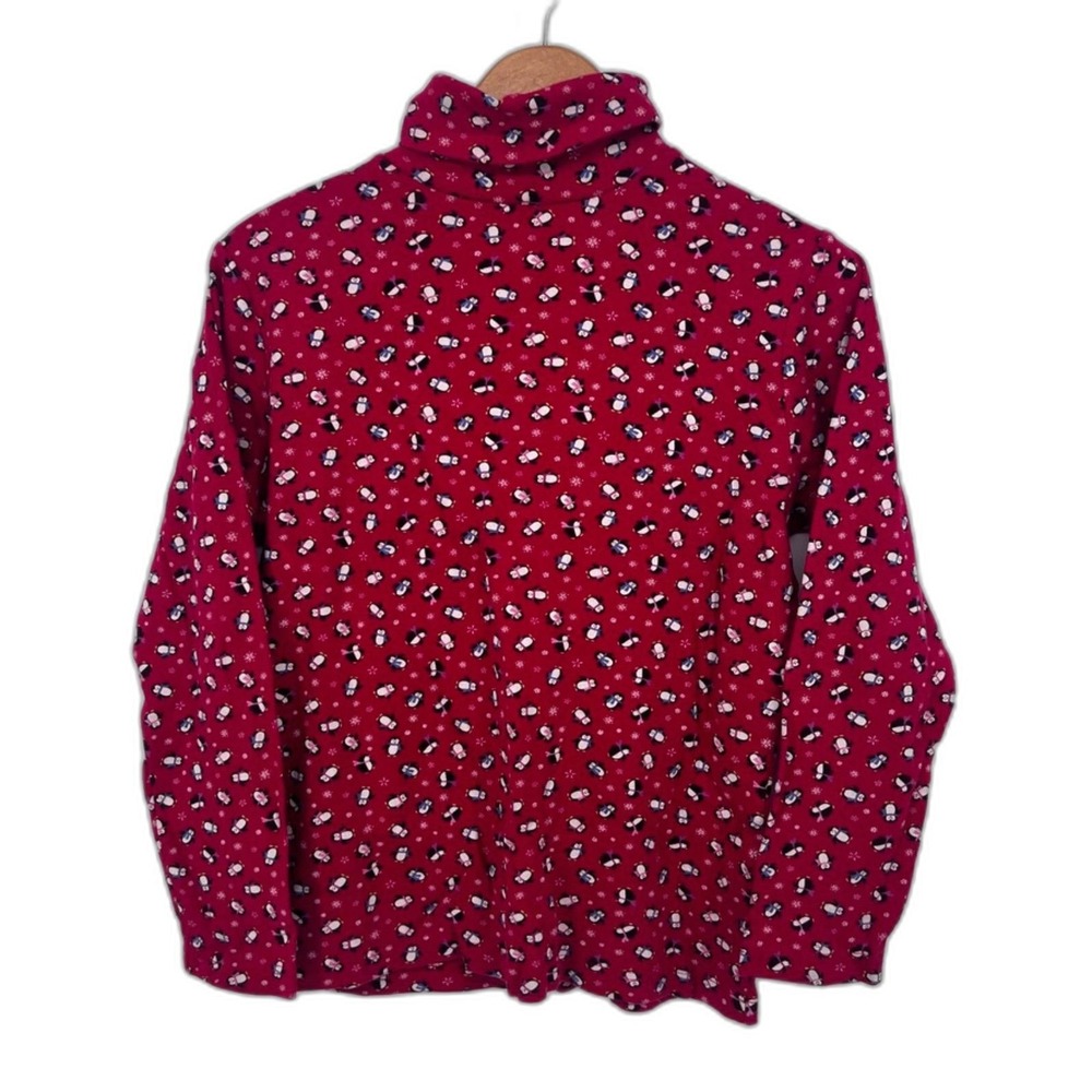 CC Hughes Turtleneck Penguin Print 100% Cotton Cozy Comfy Christmas Sz Small